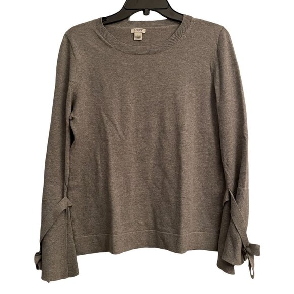 J Crew Women’s 100% Cotton Tie Bell Long Sleeve Sweater Size Small - Picture 1 of 7